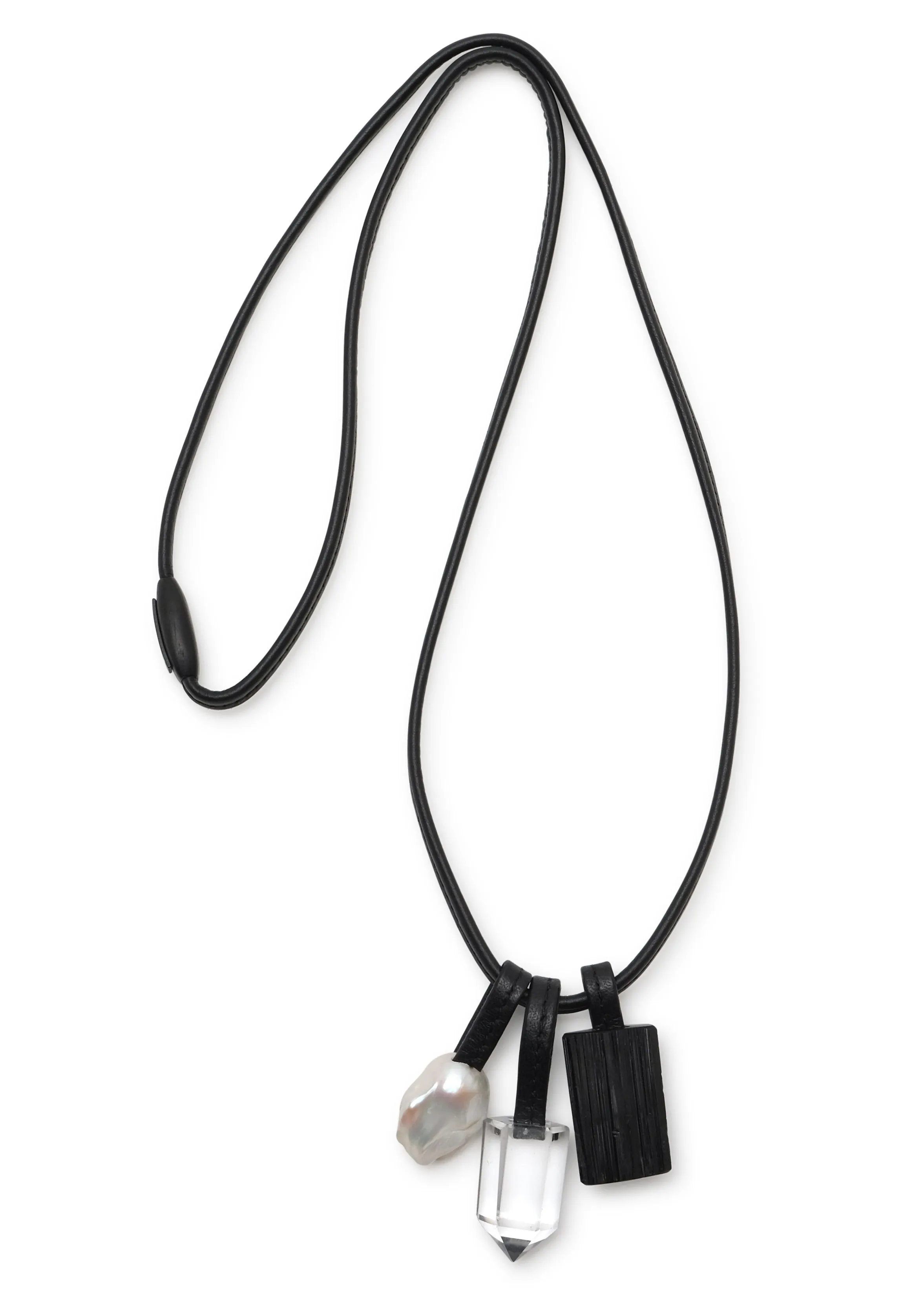 triple drop pendant with mixed elements sold by eskandar