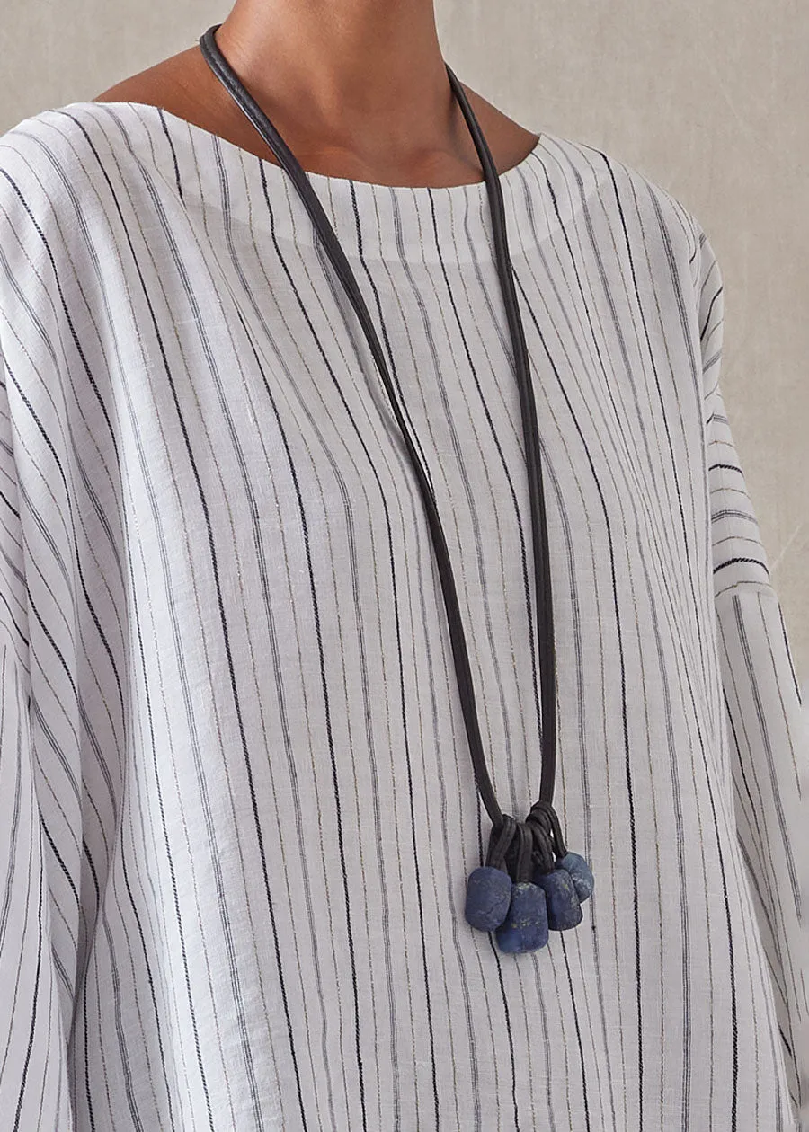 five piece leather strung lapis lazuli necklace sold by eskandar product image thumbnail 2