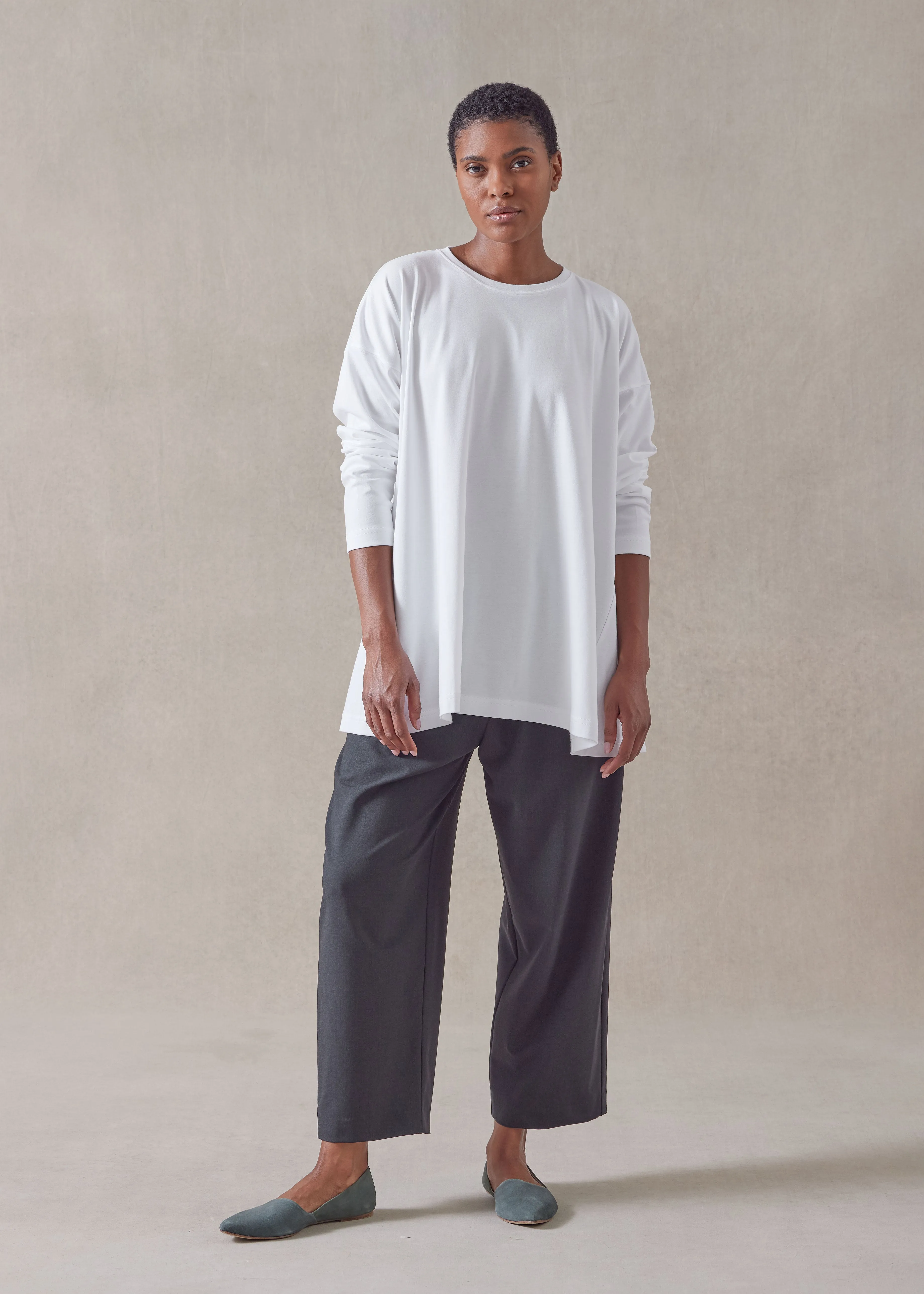 cotton jersey long sleeve round neck t-shirt - long sold by eskandar