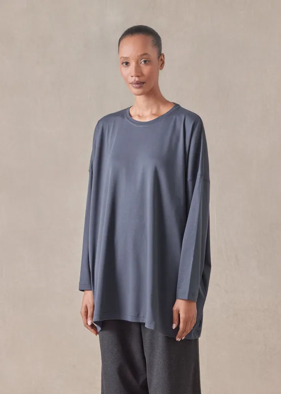cotton jersey long sleeve round neck t-shirt - long sold by eskandar