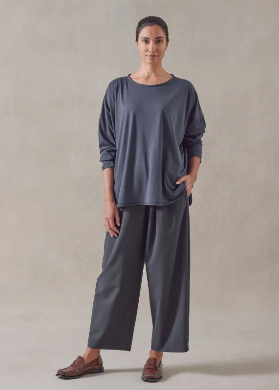 cotton jersey long sleeve double edge scoop neck - mid plus sold by eskandar