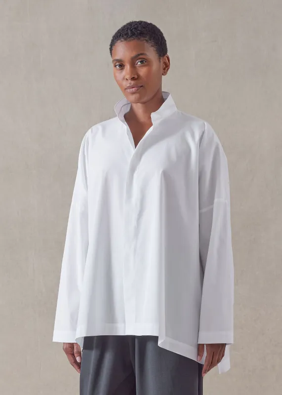 cotton wide longer back double stand collar shirt - mid plus sold by eskandar