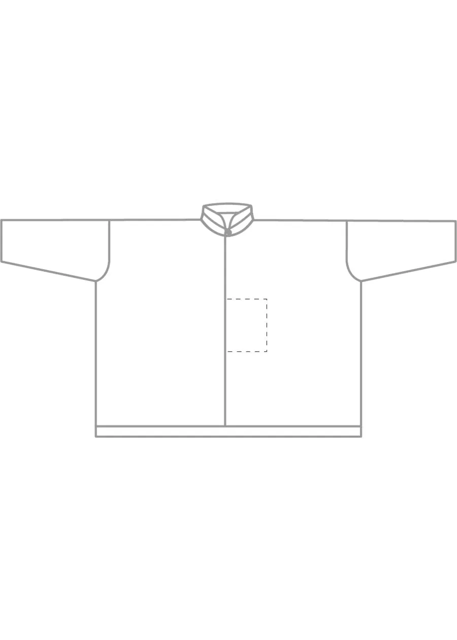 cotton wide double stand collar shirt with hidden pocket - long sold by eskandar product image thumbnail 5