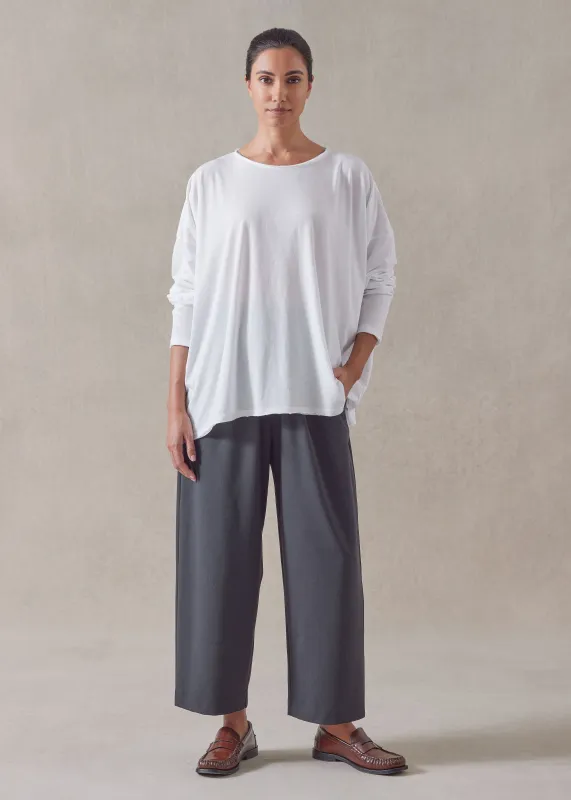 cotton jersey long sleeve double edge scoop neck - mid plus sold by eskandar