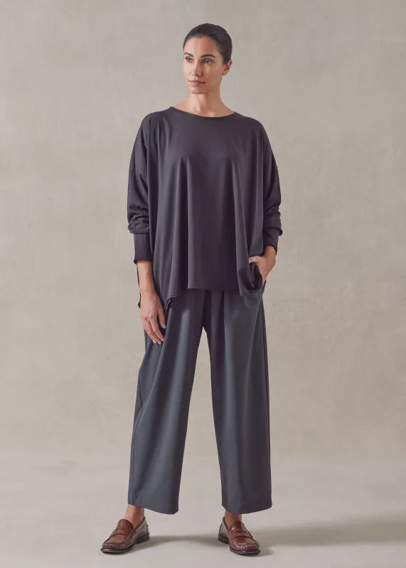 cotton jersey long sleeve double edge scoop neck - mid plus sold by eskandar