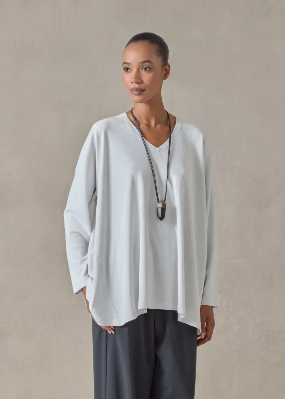 side panelled V neck t-shirt - long sold by eskandar