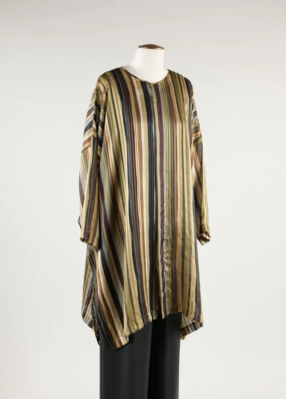 wide bound neck shirt - very long with slits made by eskandar
