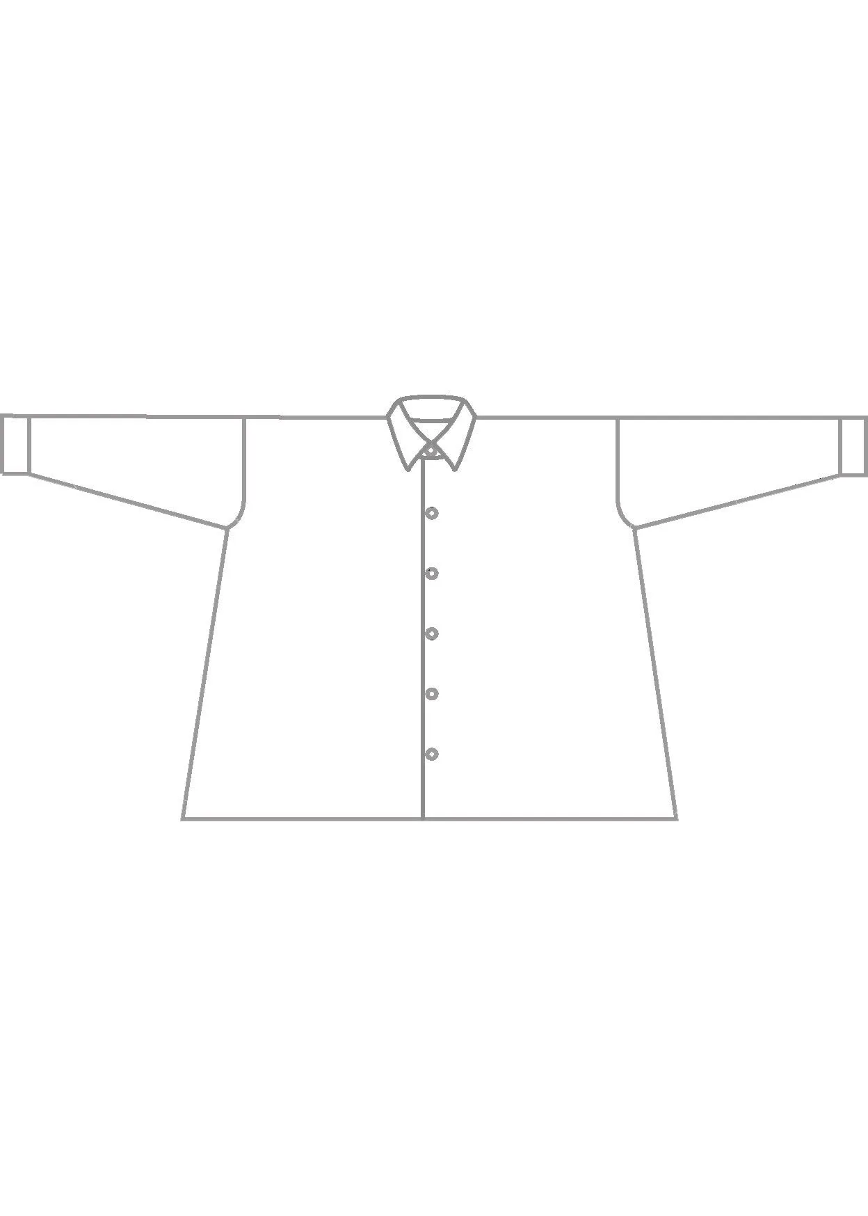 silk wide a-line shirt with chinese collar - long (black) sold by eskandar product image thumbnail 4