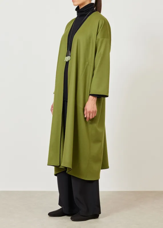 cashmere wide a-line v-neck coat (with piped edge) sold by eskandar