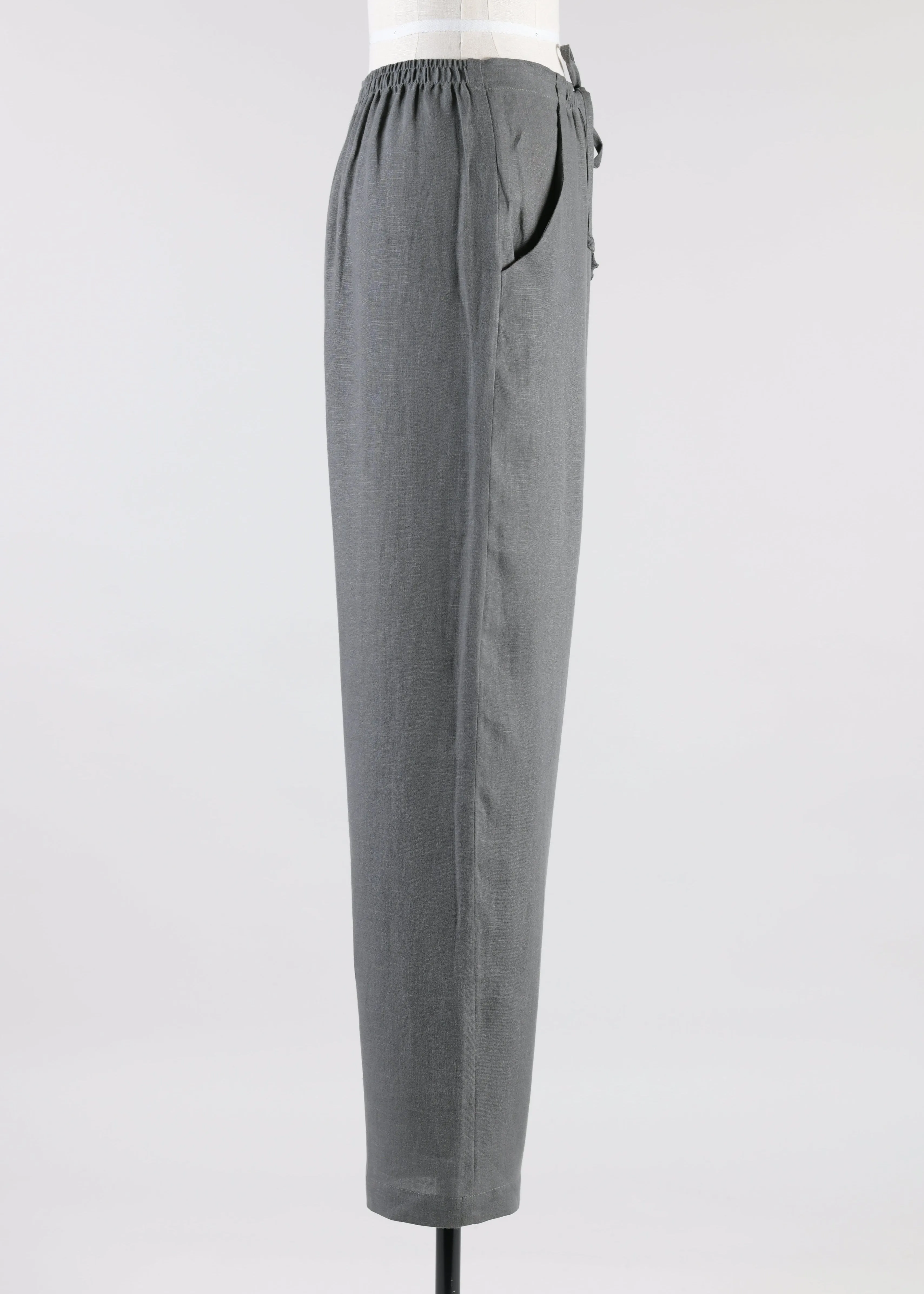 linen 'nobu' drawstring trouser (elephant) sold by eskandar product image thumbnail 2