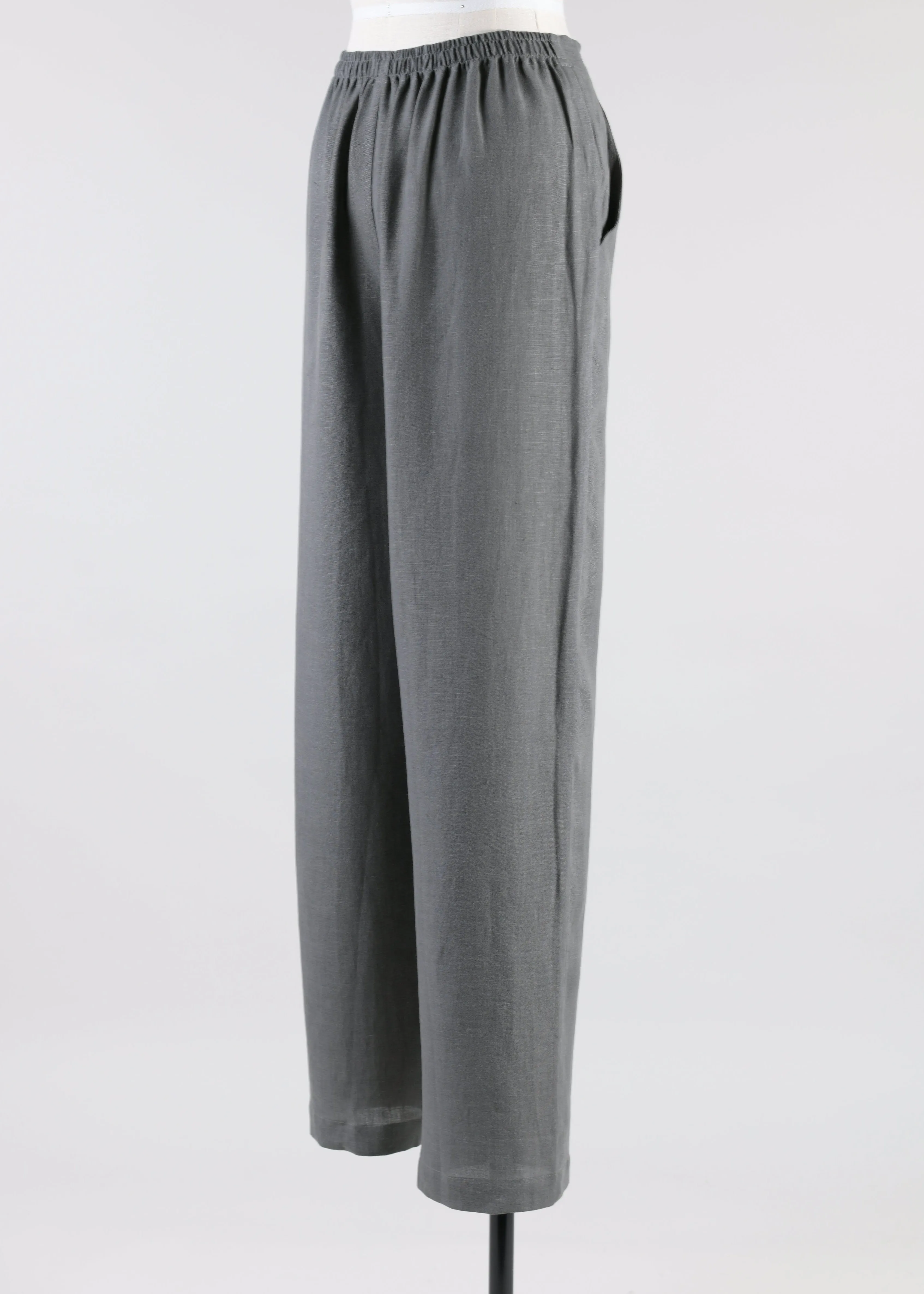 linen 'nobu' drawstring trouser (elephant) sold by eskandar product image thumbnail 3