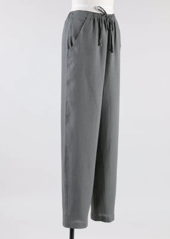 linen 'nobu' drawstring trouser (elephant) made by eskandar