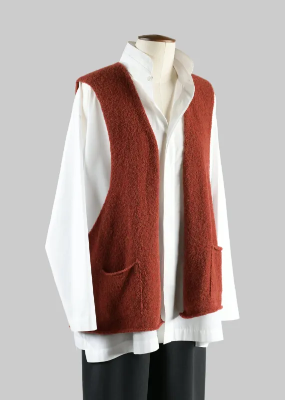 wool mix waistcoat (rustdark) sold by eskandar