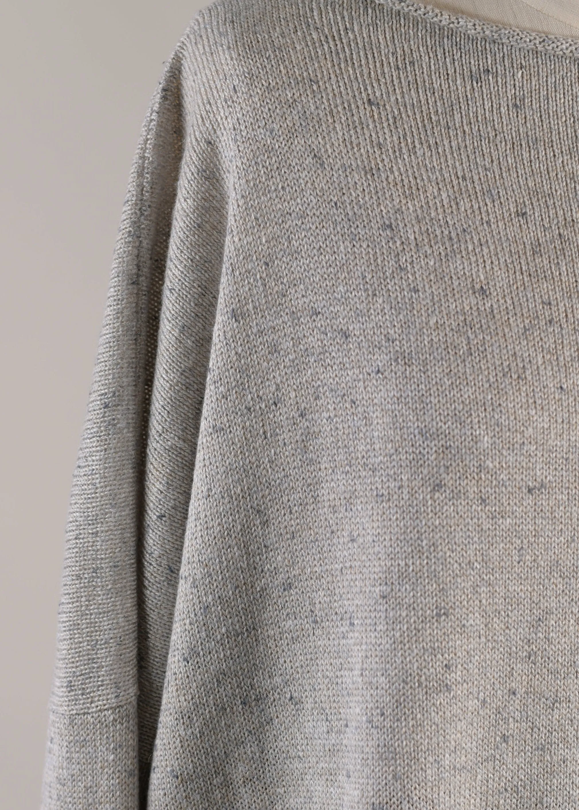 linen silk slim sleeve square top - long plus with slits (stone) sold by eskandar product image thumbnail 4