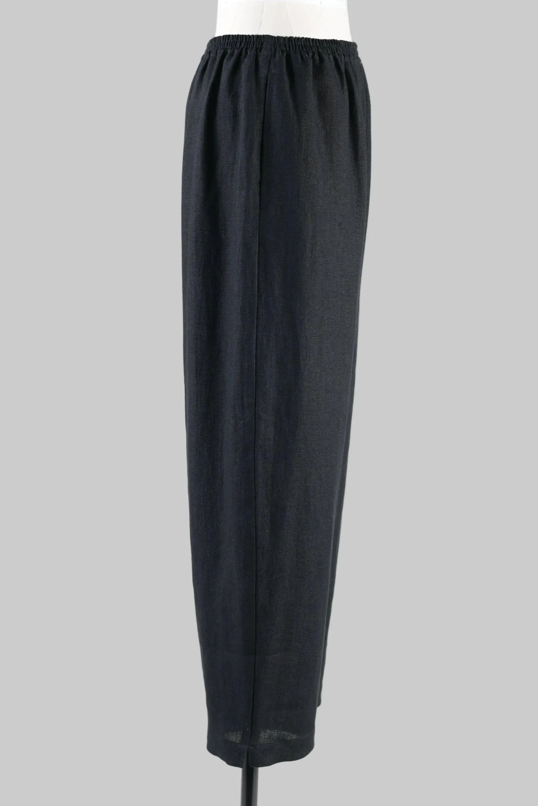 linen longer japanese trouser with ankle slits (black) sold by eskandar product image thumbnail 3