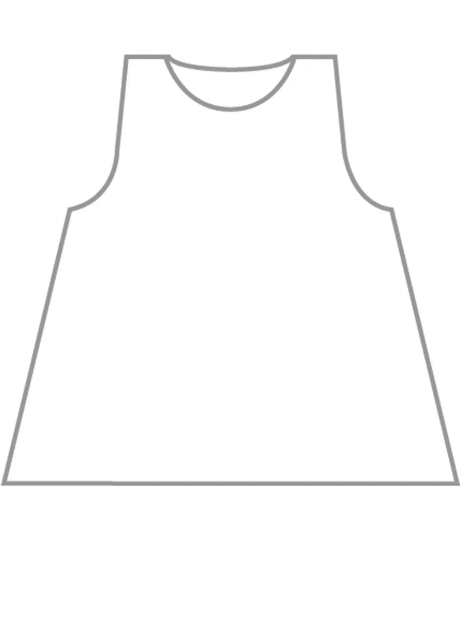 lightweight linen a-line round neck shell - mid plus (white) sold by eskandar product image thumbnail 5