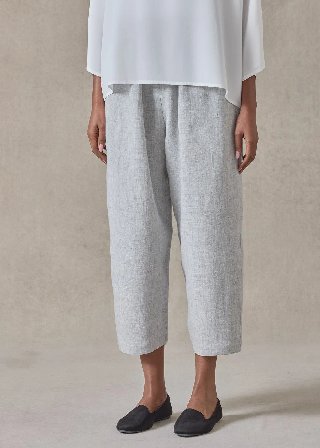 melange linen japanese trouser (cloudgrey) sold by eskandar