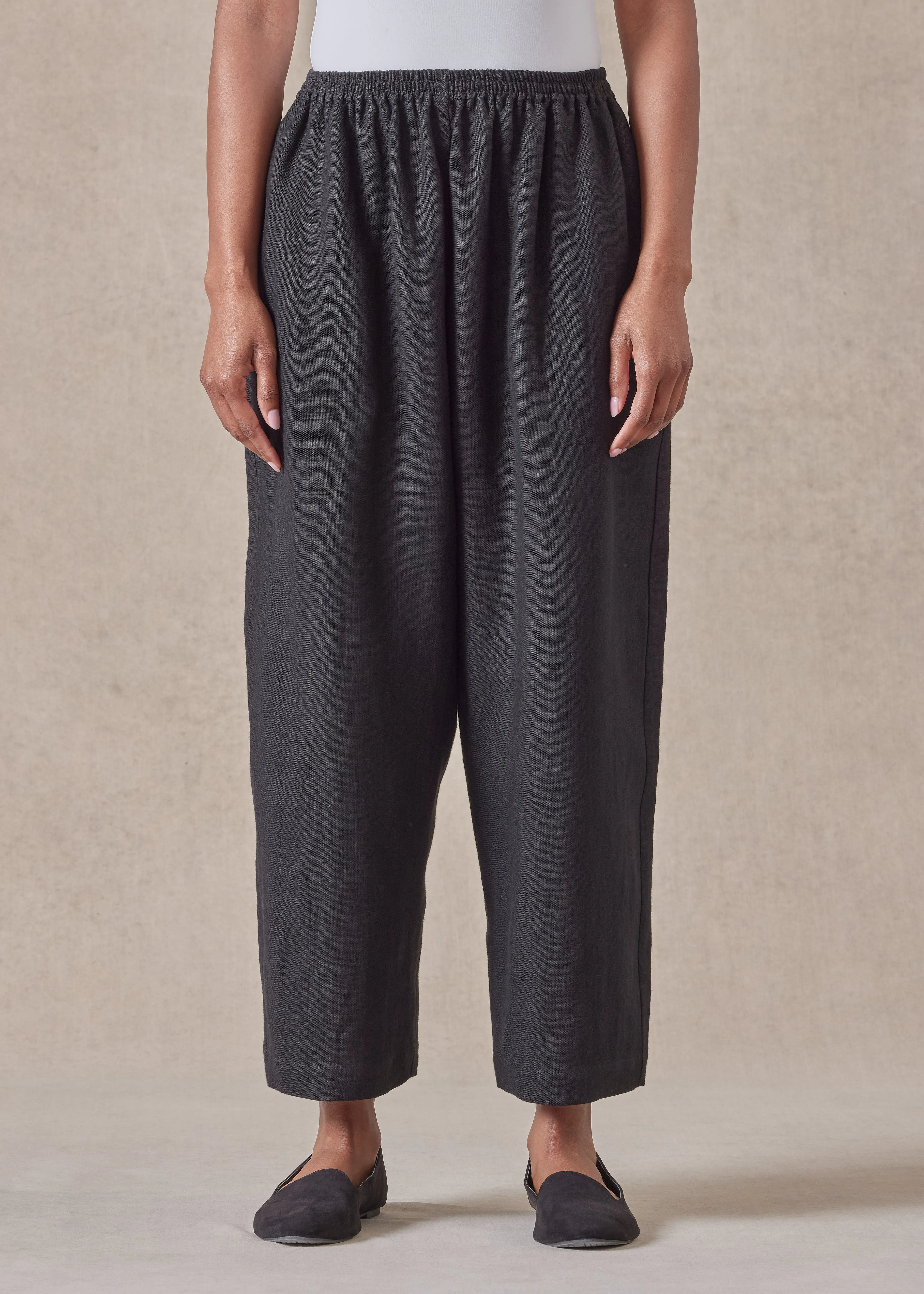 Heavyweight linen japanese trouser (black) sold by eskandar product image thumbnail 3