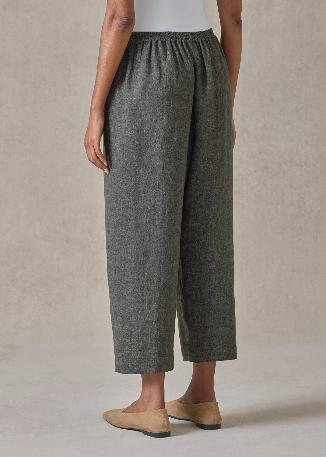 heavyweight delave linen japanese trouser (olivedark) sold by eskandar product image thumbnail 5