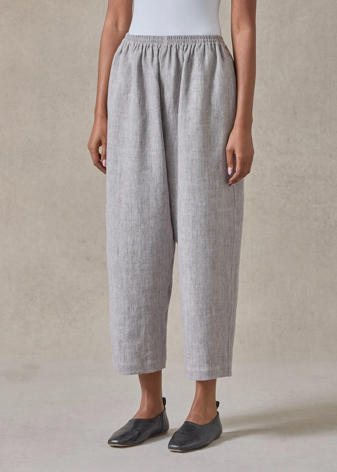 heavyweight delave linen japanese trouser (stone) sold by eskandar product image thumbnail 2