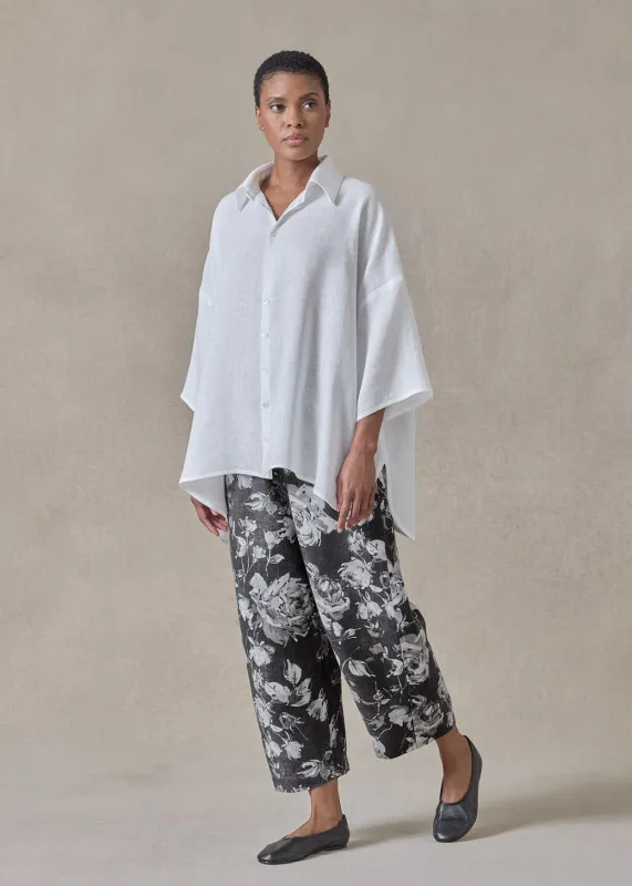 stonewashed linen japanese trouser (monochrome) made by eskandar