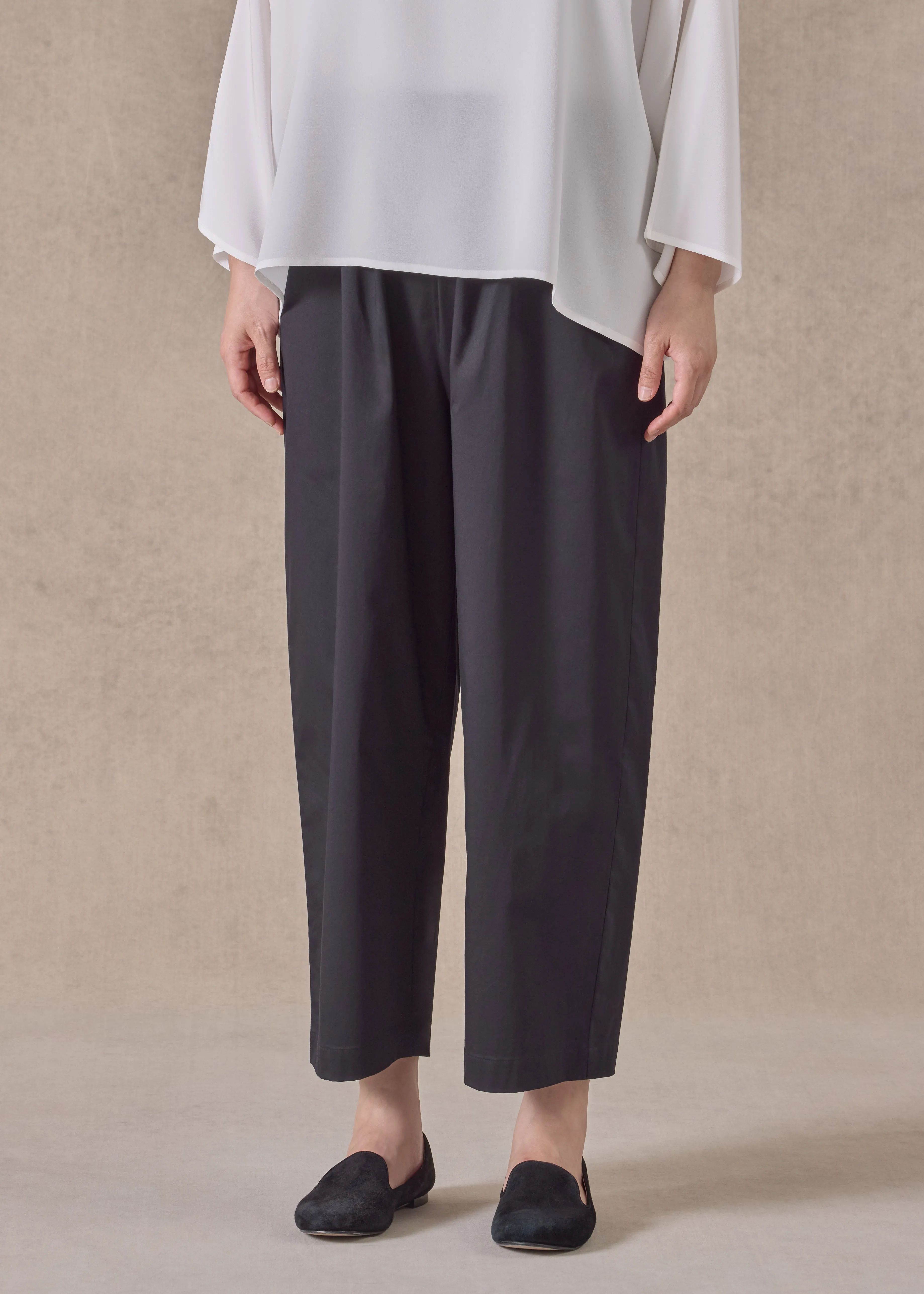 cotton stretch japanese trouser (black) sold by eskandar