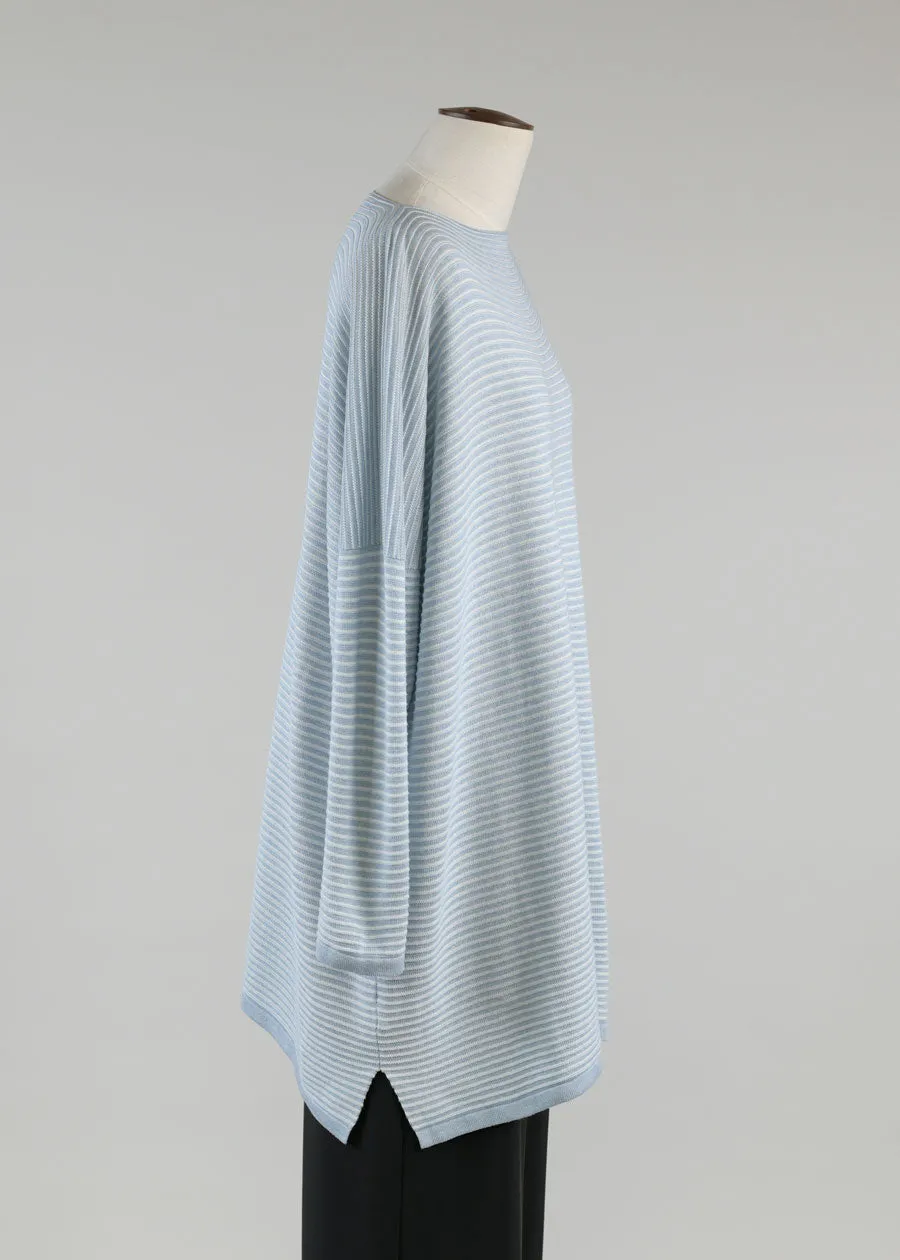 slim sleeve square top - long plus (blueglacier / white) sold by eskandar product image thumbnail 2