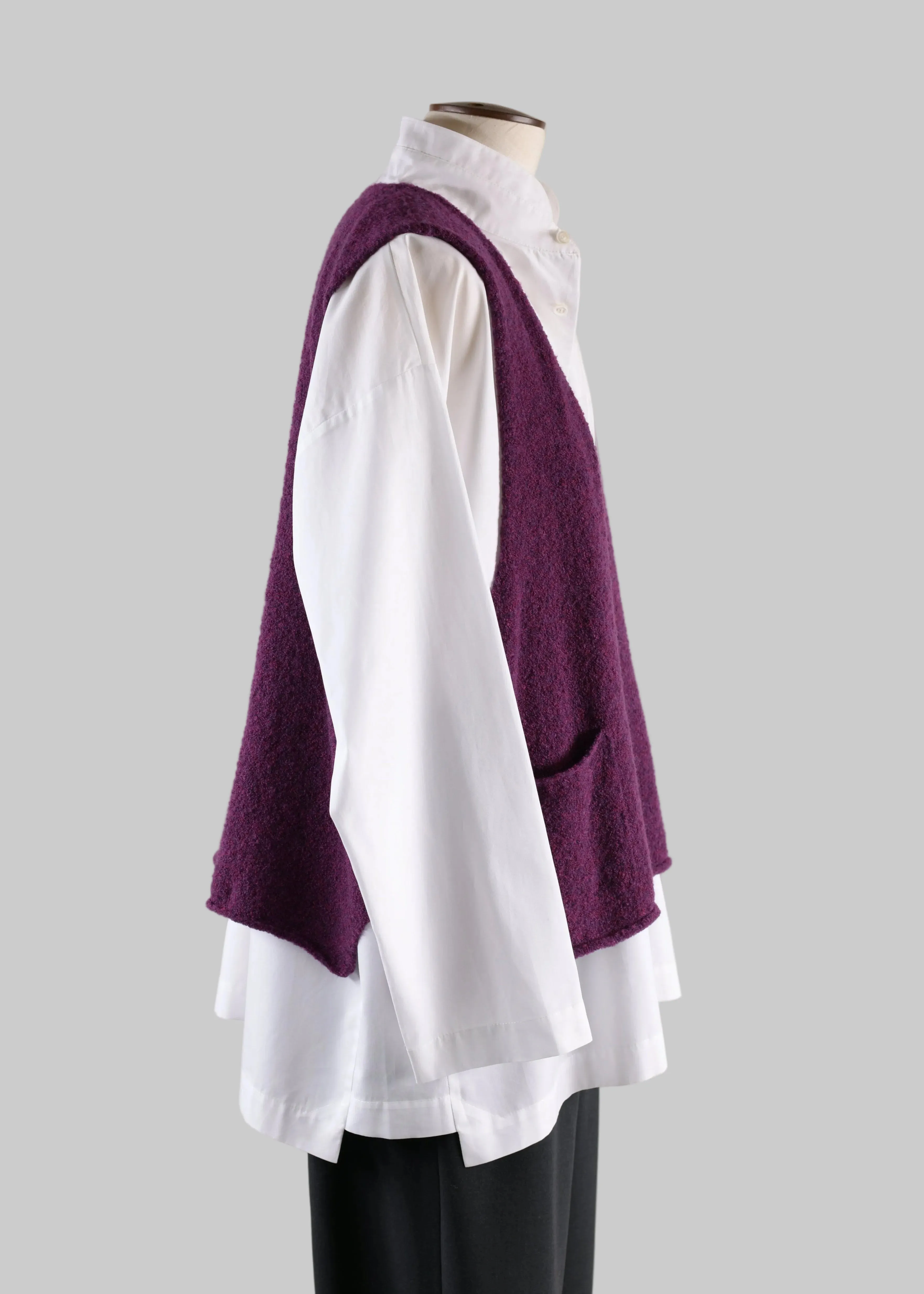 wool mix waistcoat (beetroot) sold by eskandar product image thumbnail 2