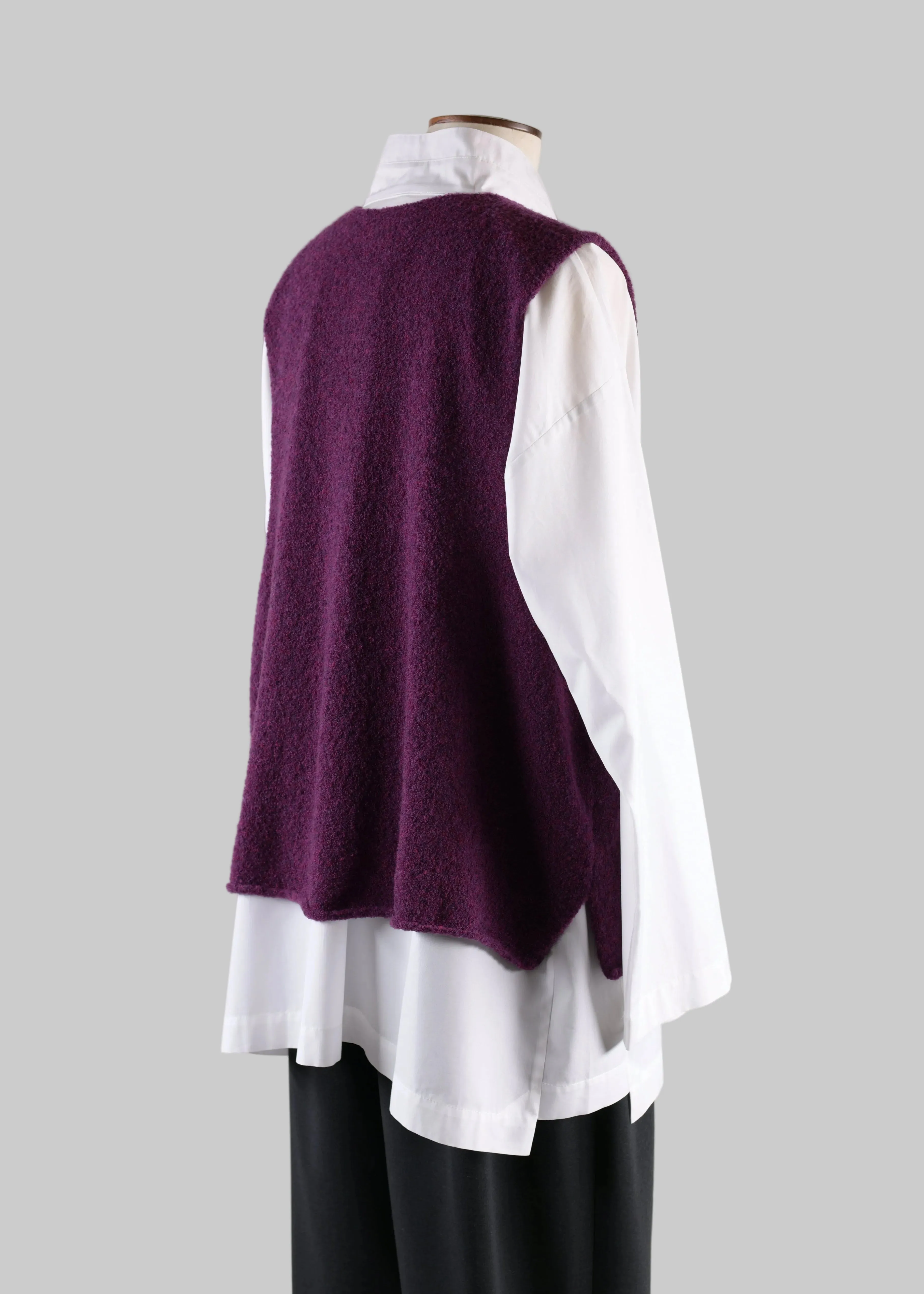 wool mix waistcoat (beetroot) sold by eskandar product image thumbnail 3