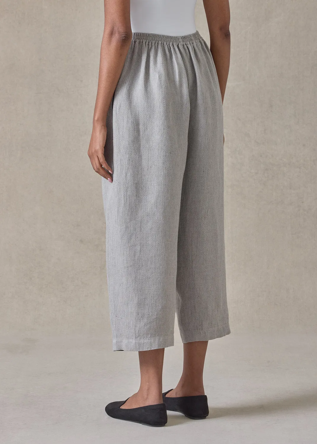 textured linen japanese trouser (grey) sold by eskandar product image thumbnail 5