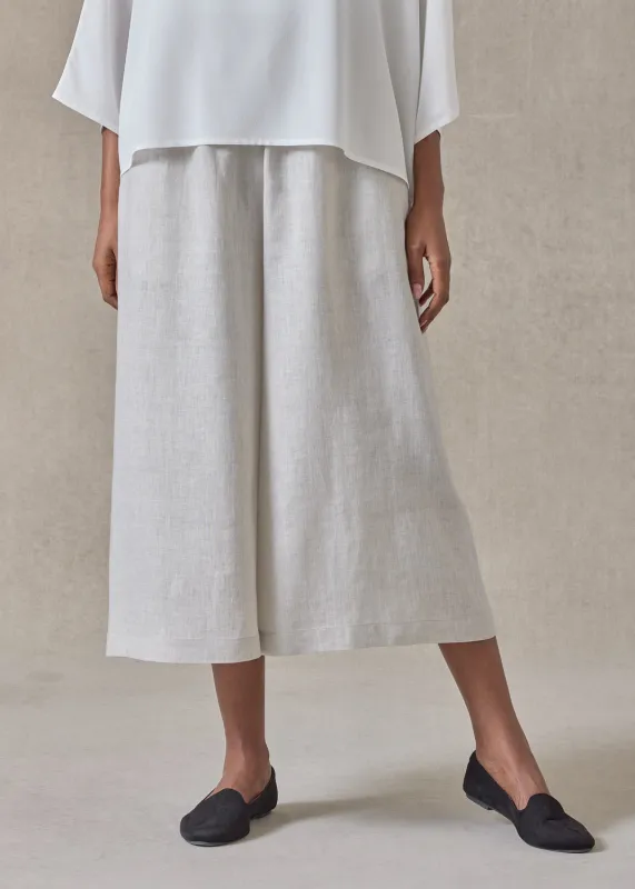 handkerchief linen flared culotte (silvertint) made by eskandar