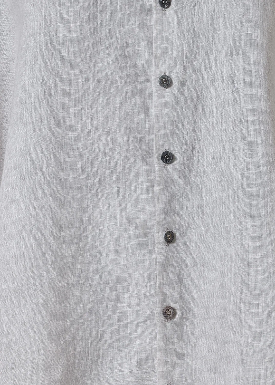 handkerchief linen sloped shoulder wide a-line short sleeve shirt with collar - mid plus (silvertint) sold by eskandar product image thumbnail 5