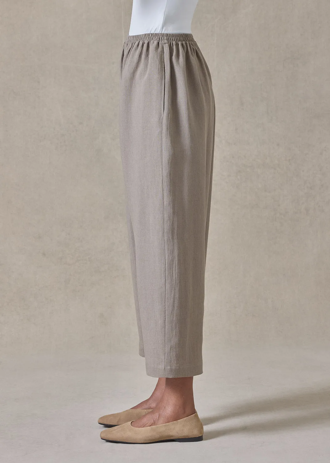 lightweight linen japanese trouser (darkstone) sold by eskandar product image thumbnail 4