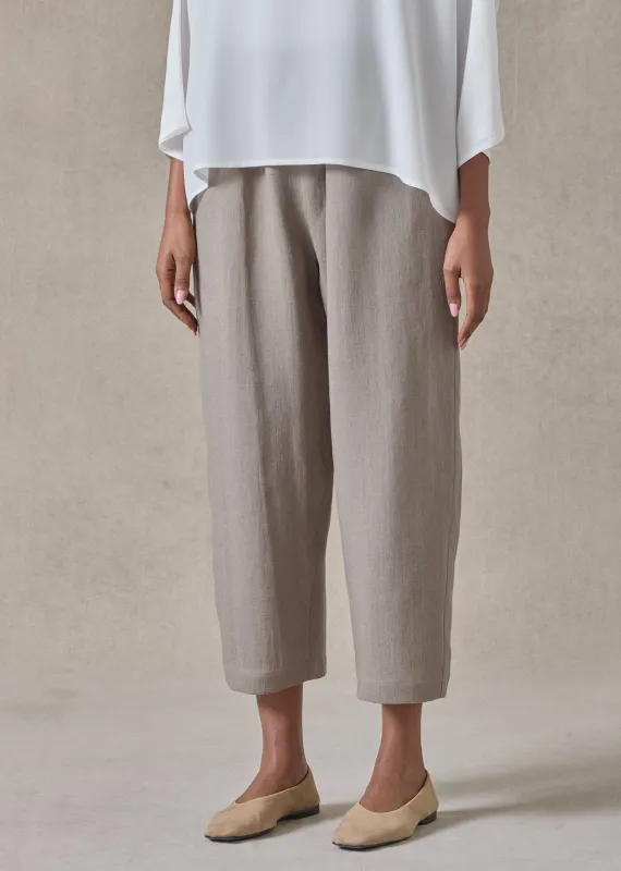 lightweight linen japanese trouser (darkstone) made by eskandar