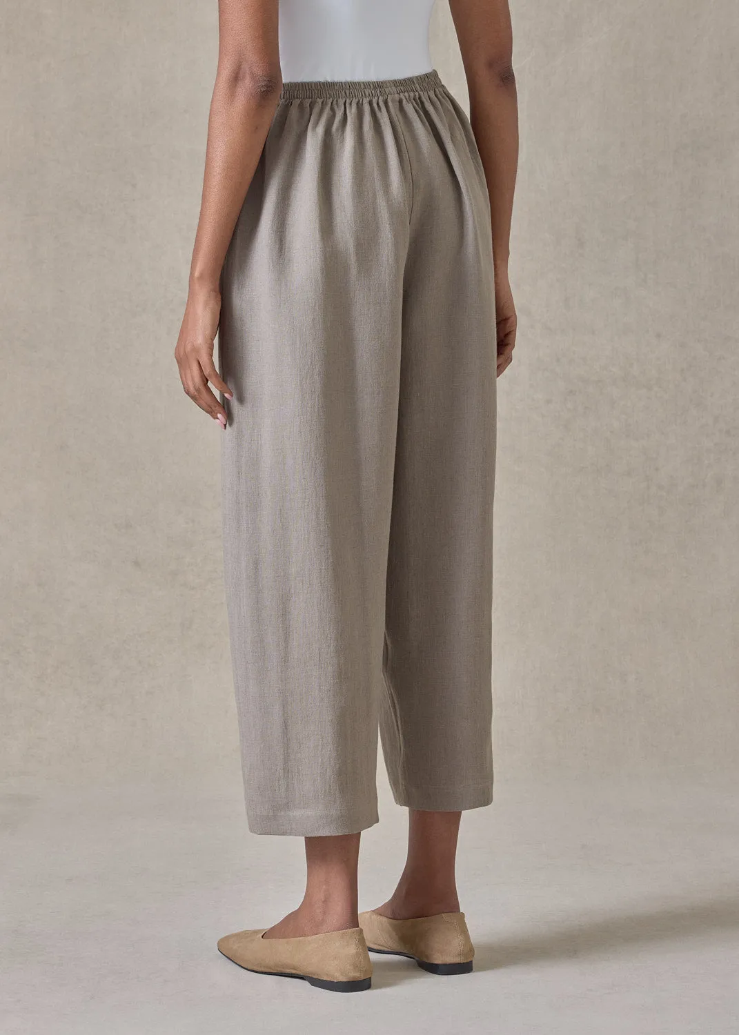 lightweight linen japanese trouser (darkstone) sold by eskandar product image thumbnail 5