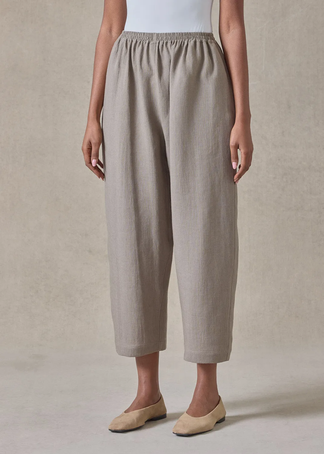 lightweight linen japanese trouser (darkstone) sold by eskandar product image thumbnail 2