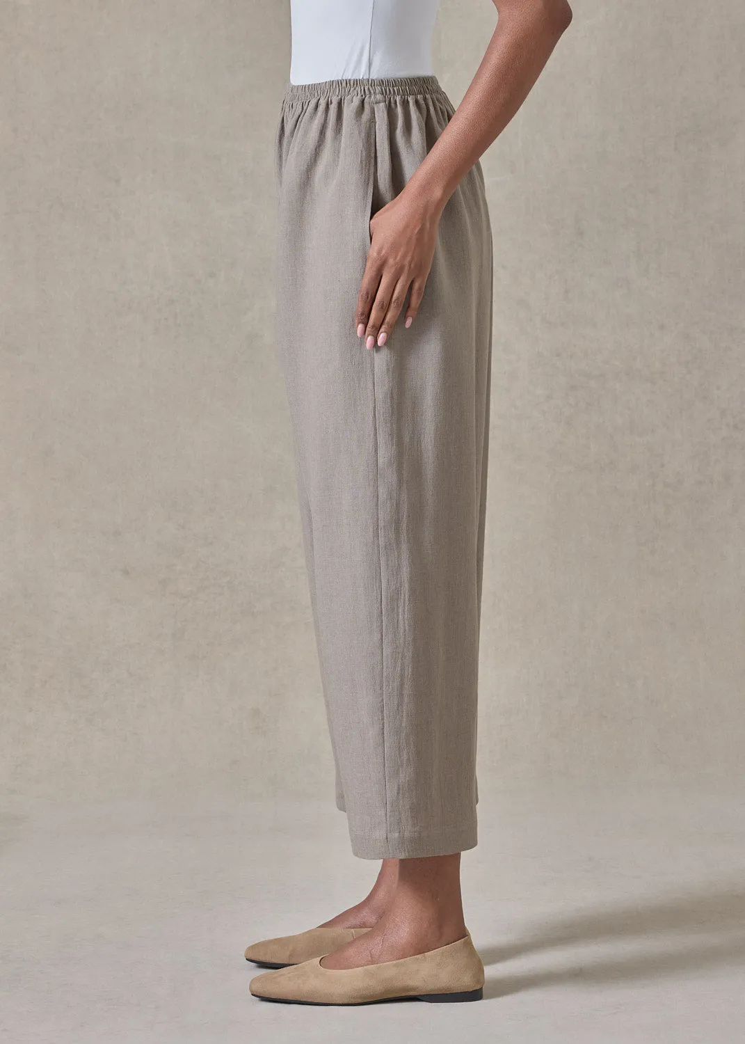 lightweight linen japanese trouser (darkstone) sold by eskandar product image thumbnail 3