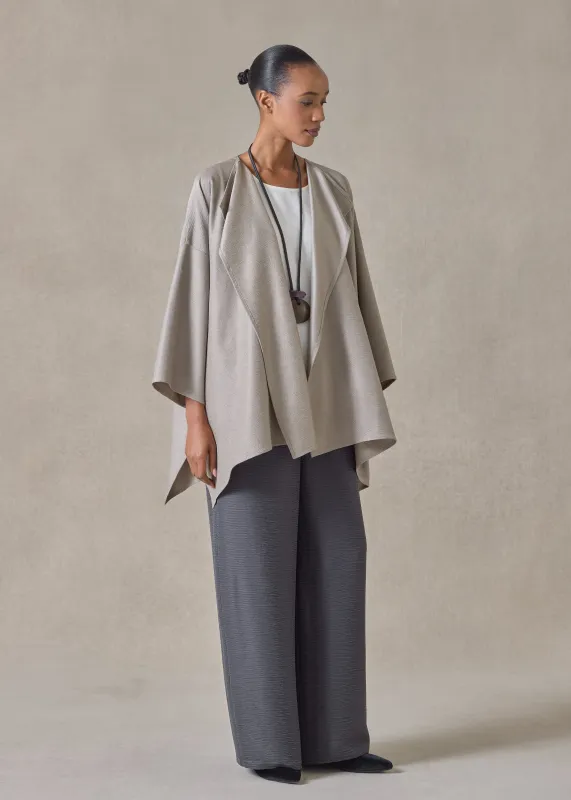 midweight silk plissé dps jacket coat - mid plus (stone) made by eskandar