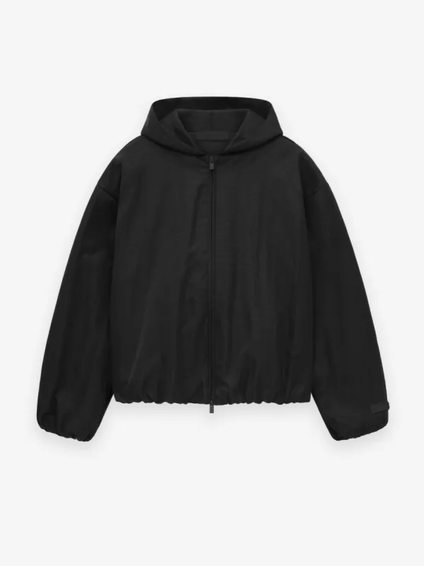 Womens Textured Nylon Hooded Bomber sold by Essentials