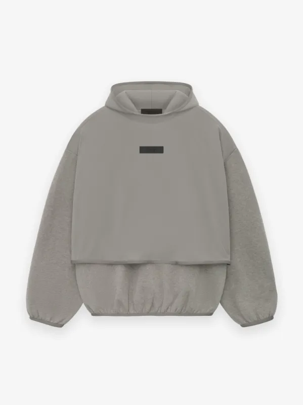 NYLON FLEECE HOODED SWEATSHIRT sold by Essentials