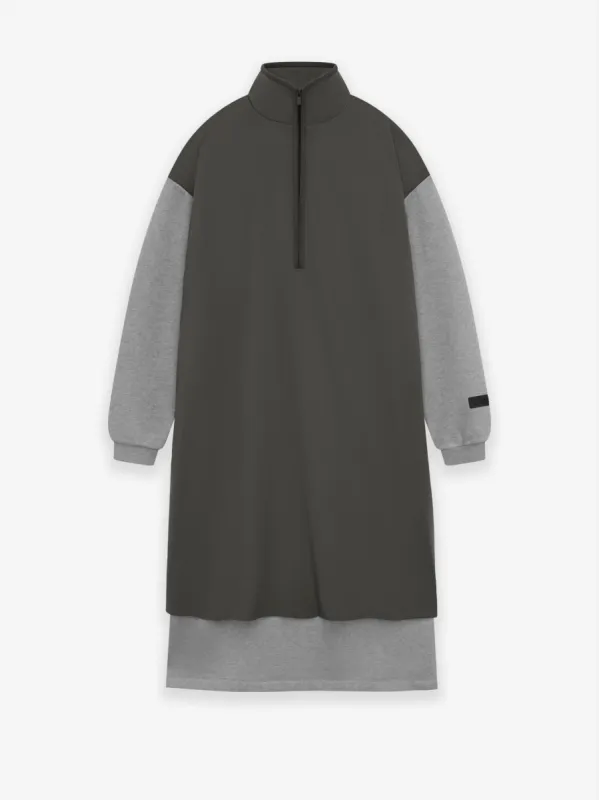 Womens Nylon Fleece Mockneck Sweater Dress made by Essentials