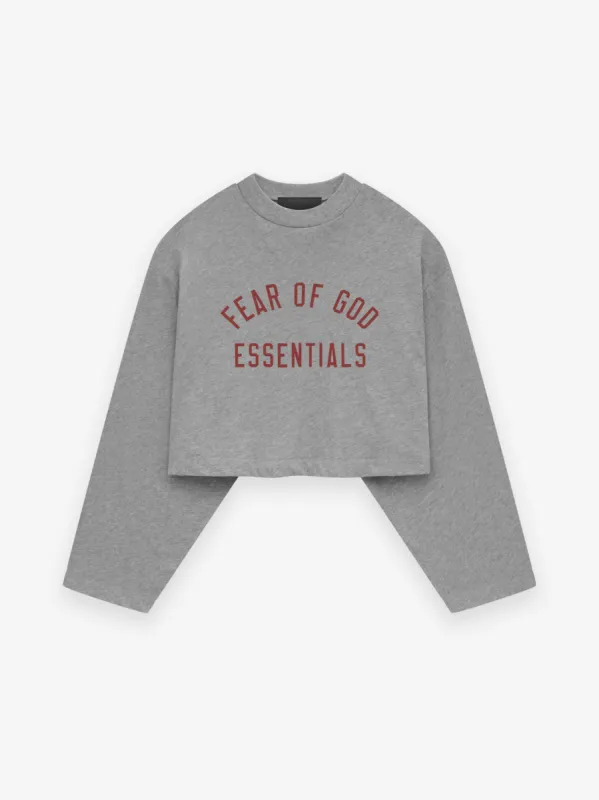 Womens Tri-Blend Cropped Longsleeve Shirt sold by Essentials