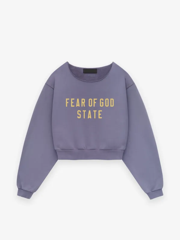 Womens Heavy Fleece Raw Cropped Crewneck sold by Essentials