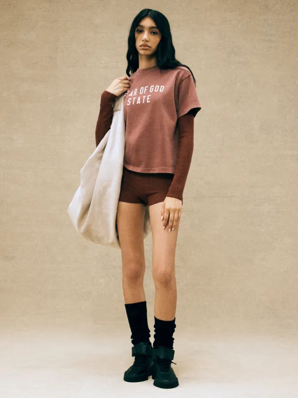 Womens Waffle Boy Short sold by Essentials