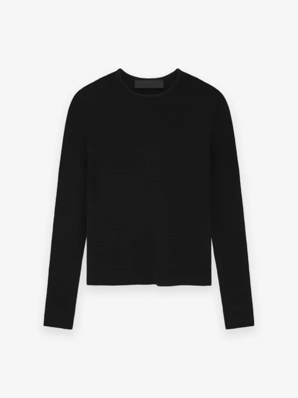 Womens Waffle Fitted Long Sleeve Sweater sold by Essentials