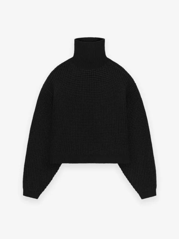 Womens Heavy Waffle Cropped Turtleneck sold by Essentials