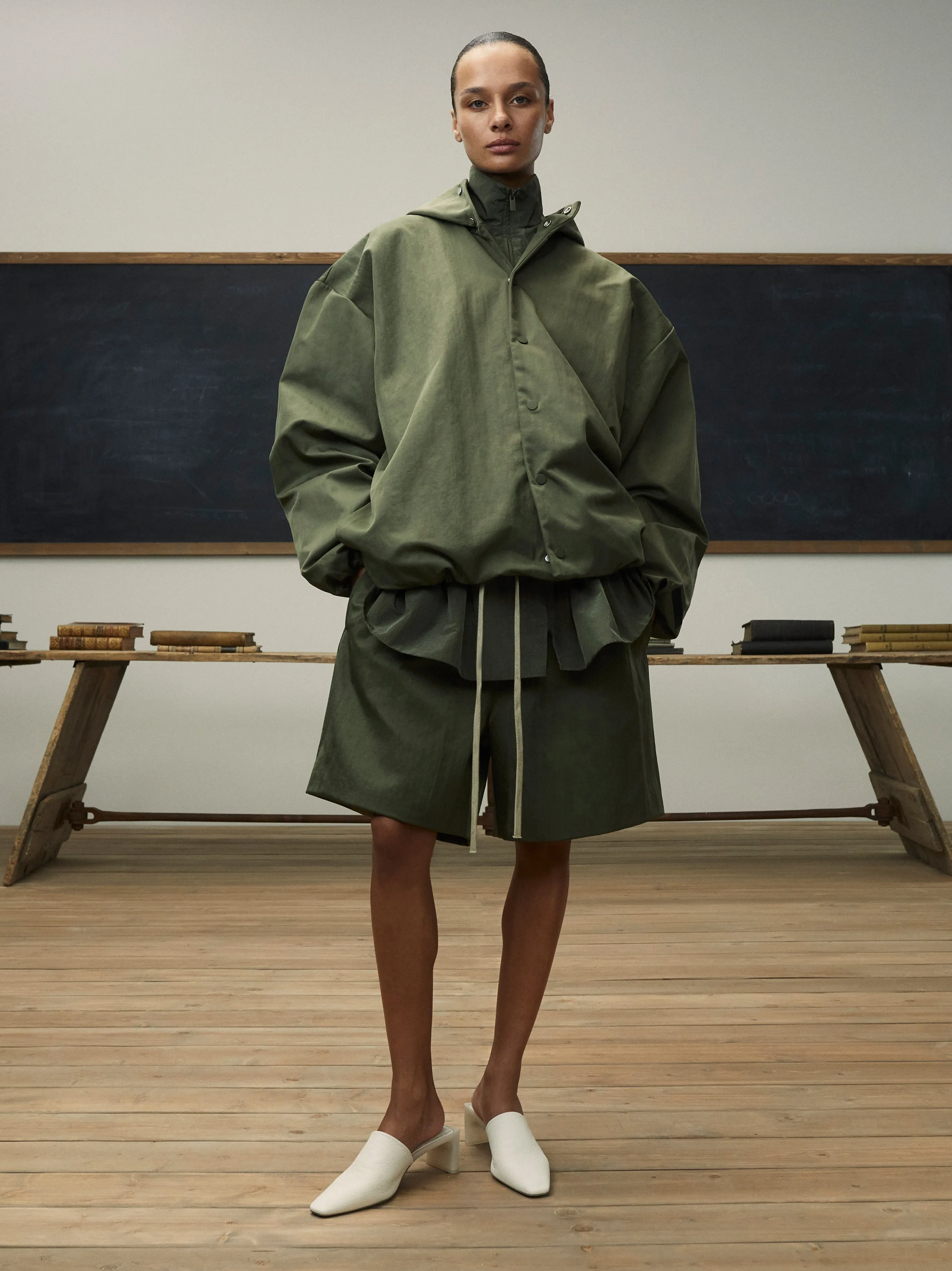 Textured Nylon Hooded Coaches Jacket sold by Essentials product image thumbnail 5