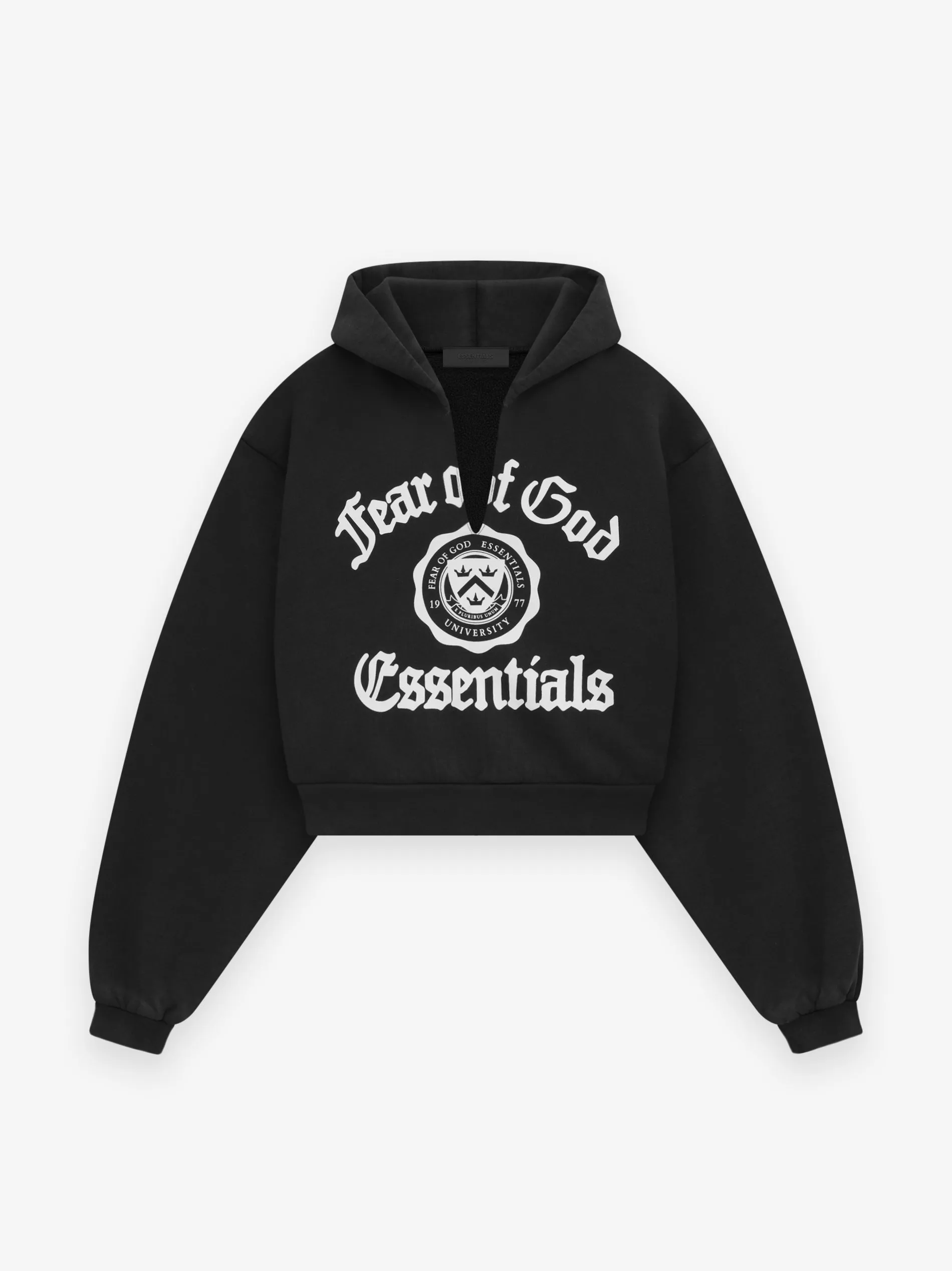 Women's Heavy Fleece Cropped V-Neck Hoodie sold by Essentials