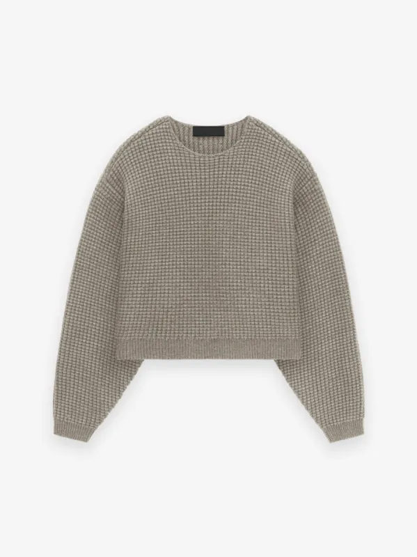 Women's Heavy Waffle Cropped Sweater sold by Essentials