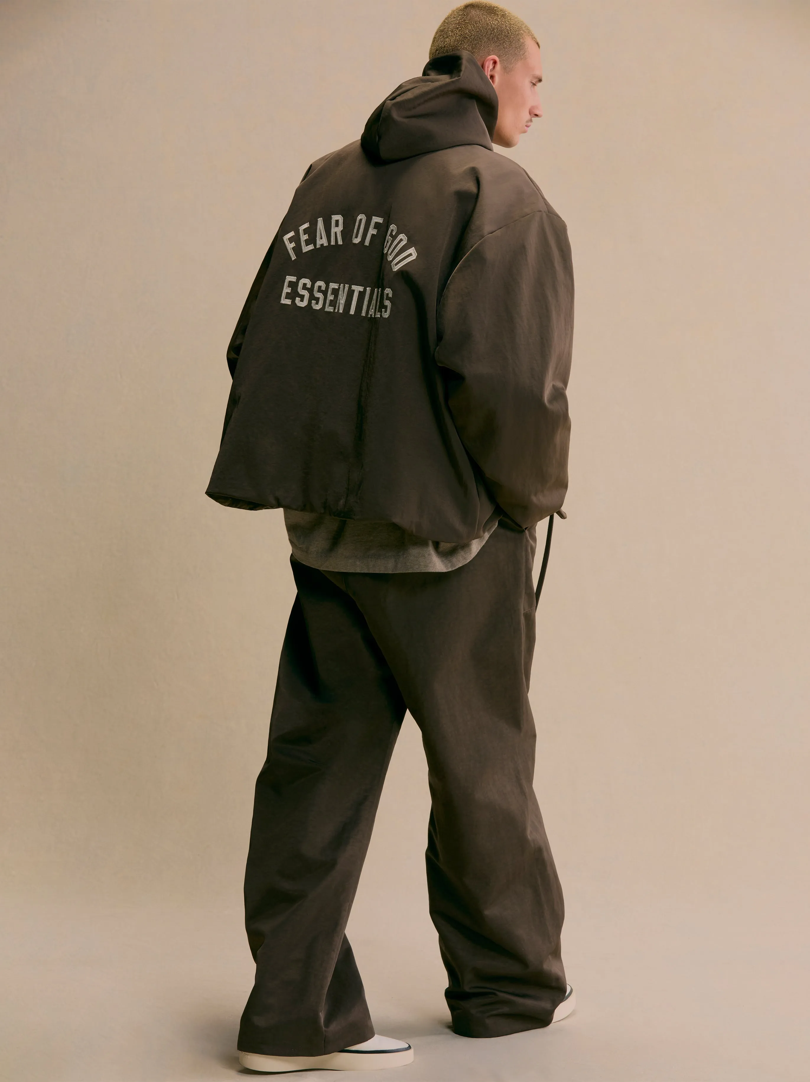 Textured Nylon Hooded Coaches Jacket sold by Essentials